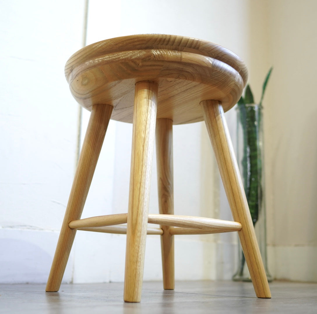 スンカイ材 丸スツール ナチュラル色 未使用