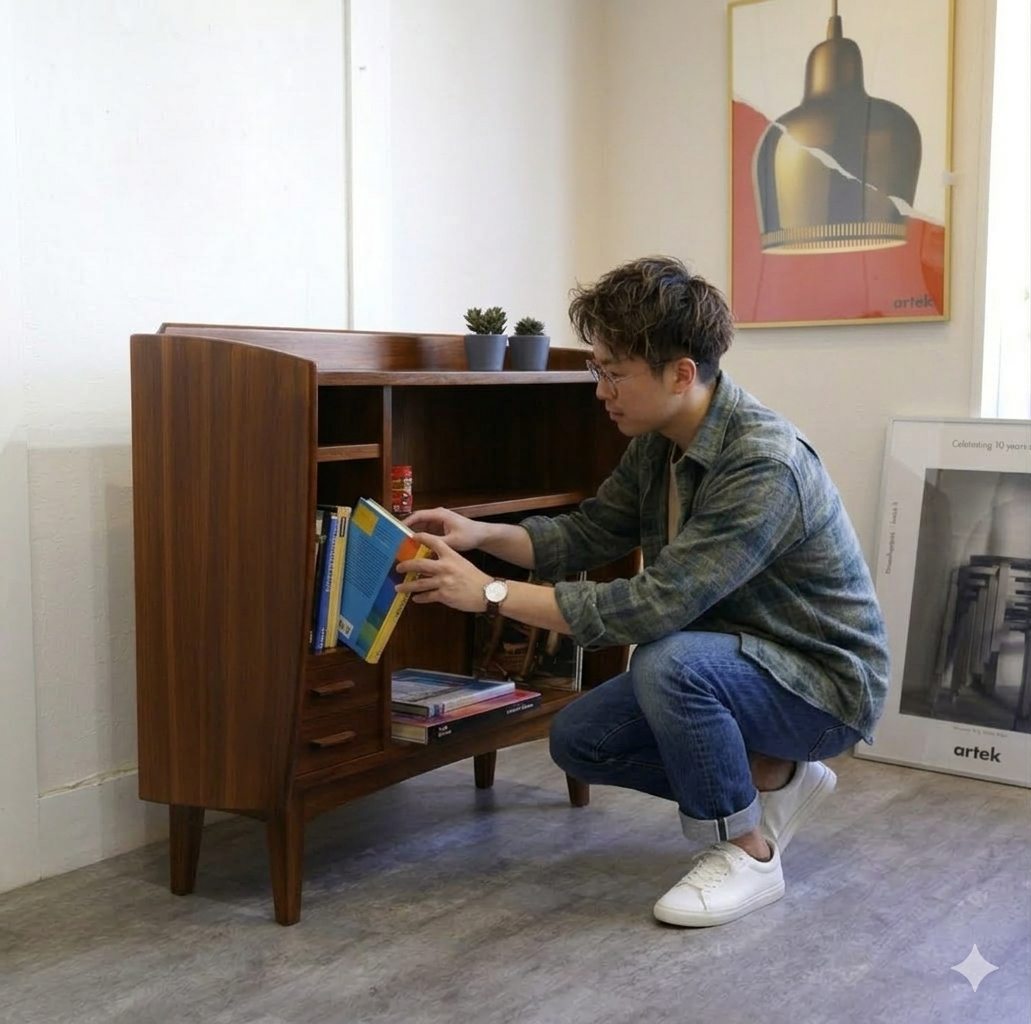 サイドボード チーク材 キャビネット Apik 未使用