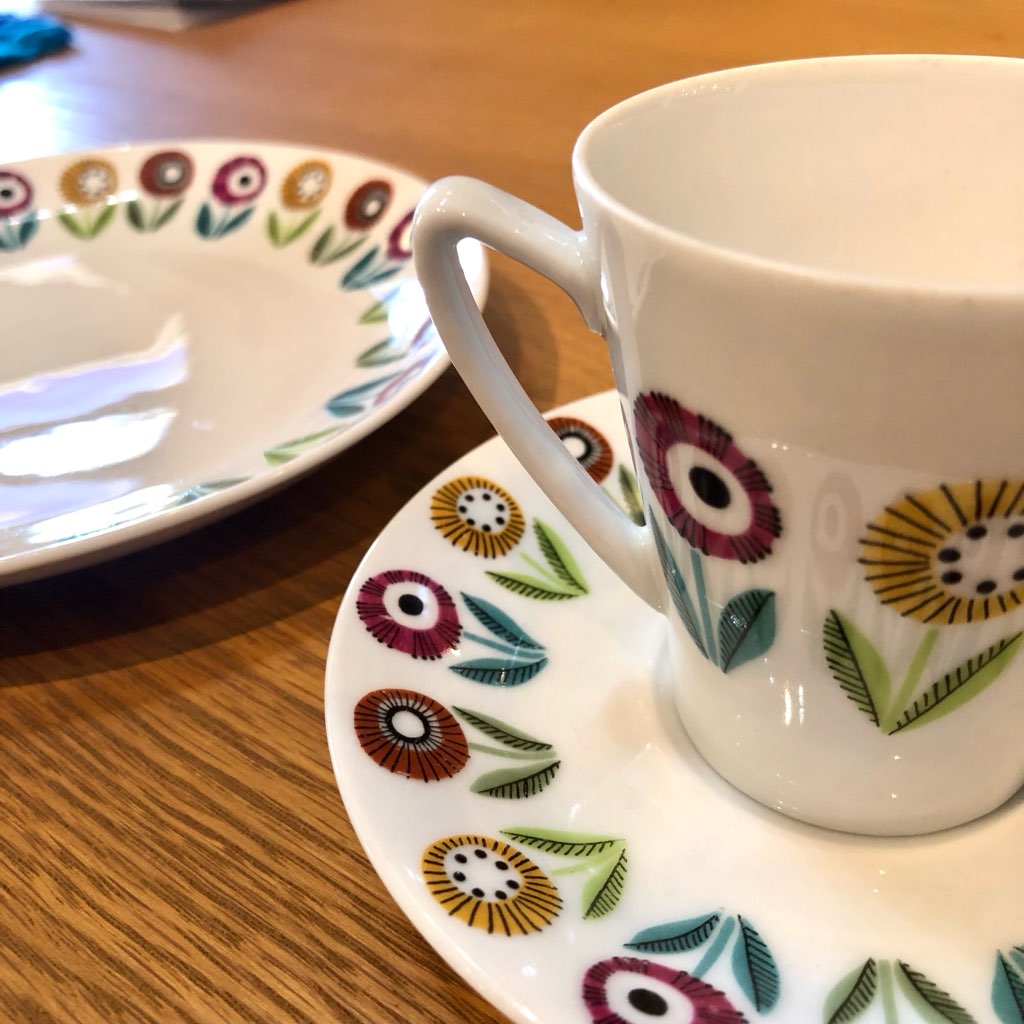 ウプサラエクビー / Uppsala Ekeby ベリス / Bellis カップ&ソーサー&プレート スウェーデン ヴィンテージ