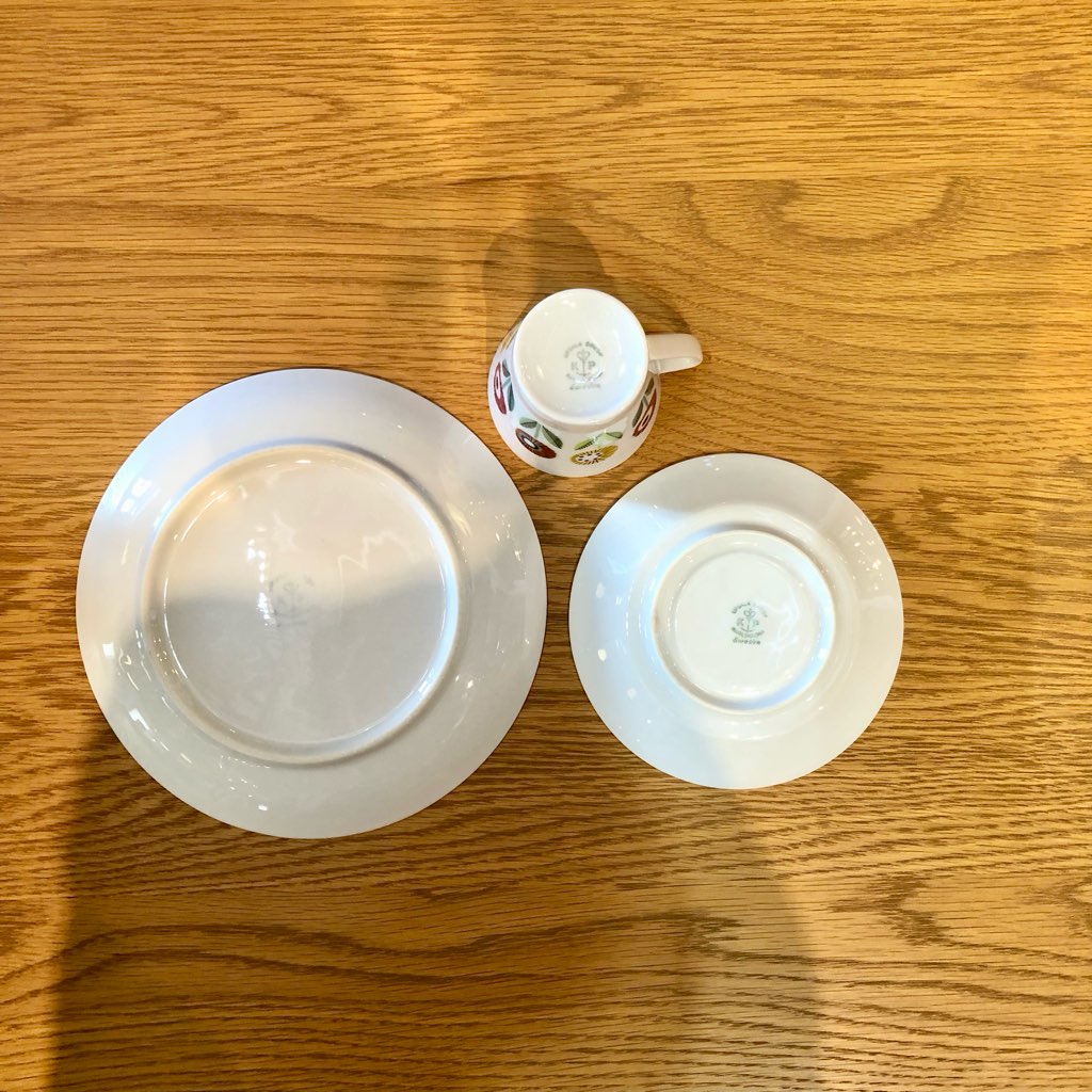 ウプサラエクビー / Uppsala Ekeby ベリス / Bellis カップ&ソーサー&プレート スウェーデン ヴィンテージ