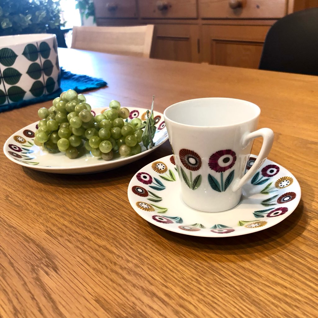 ウプサラエクビー / Uppsala Ekeby ベリス / Bellis カップ&ソーサー&プレート スウェーデン ヴィンテージ