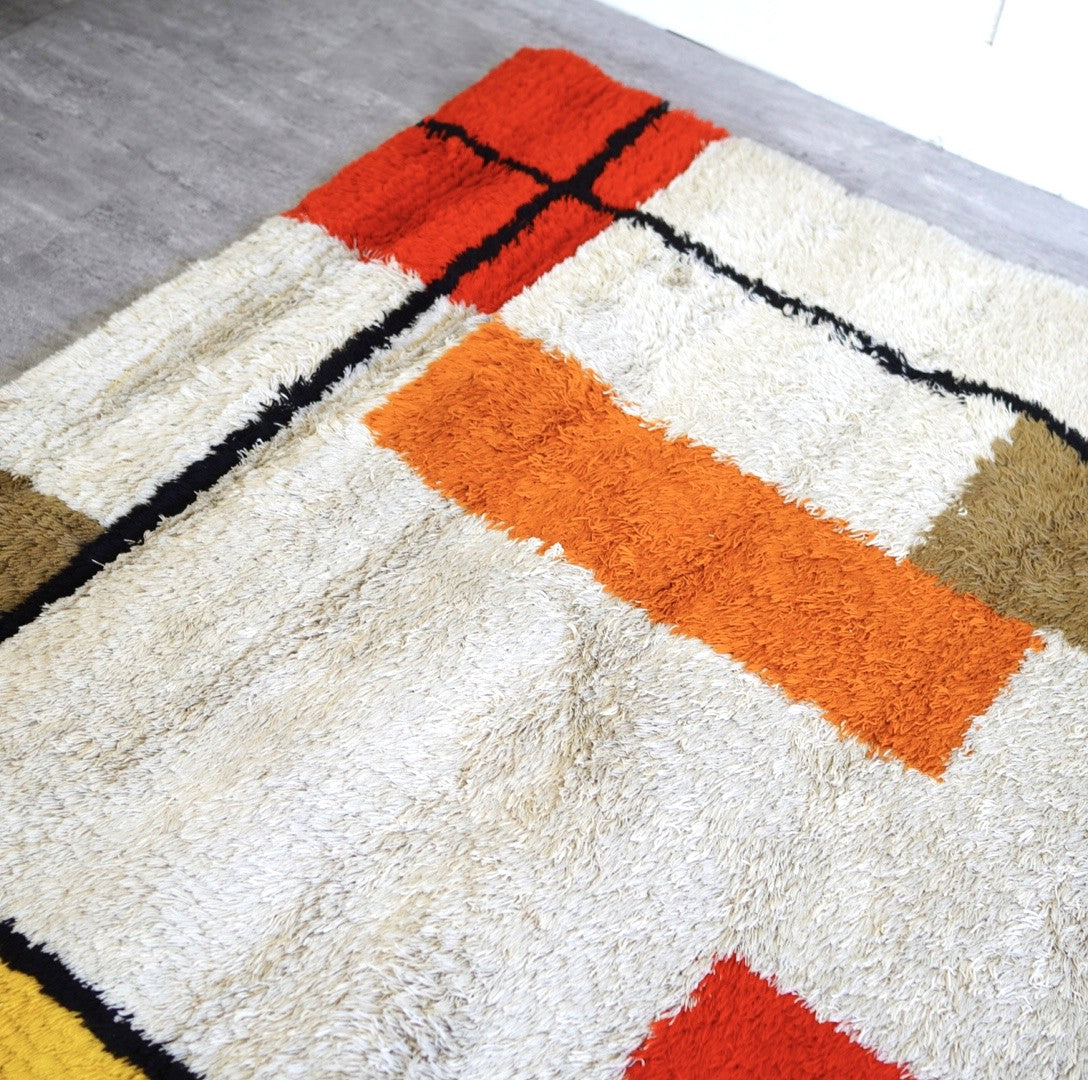 ケーススタディショップ / case study shop モンドリアン柄 ラグマット 196×140