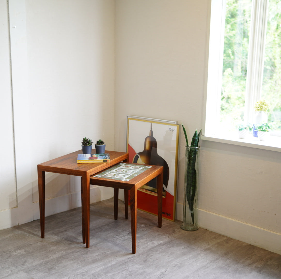 ハスレヴ&ロイヤルコペンハーゲン / Haslev & Royal Copenhagen テネラ タイルトップ ネストテーブル デンマーク ヴィンテージ