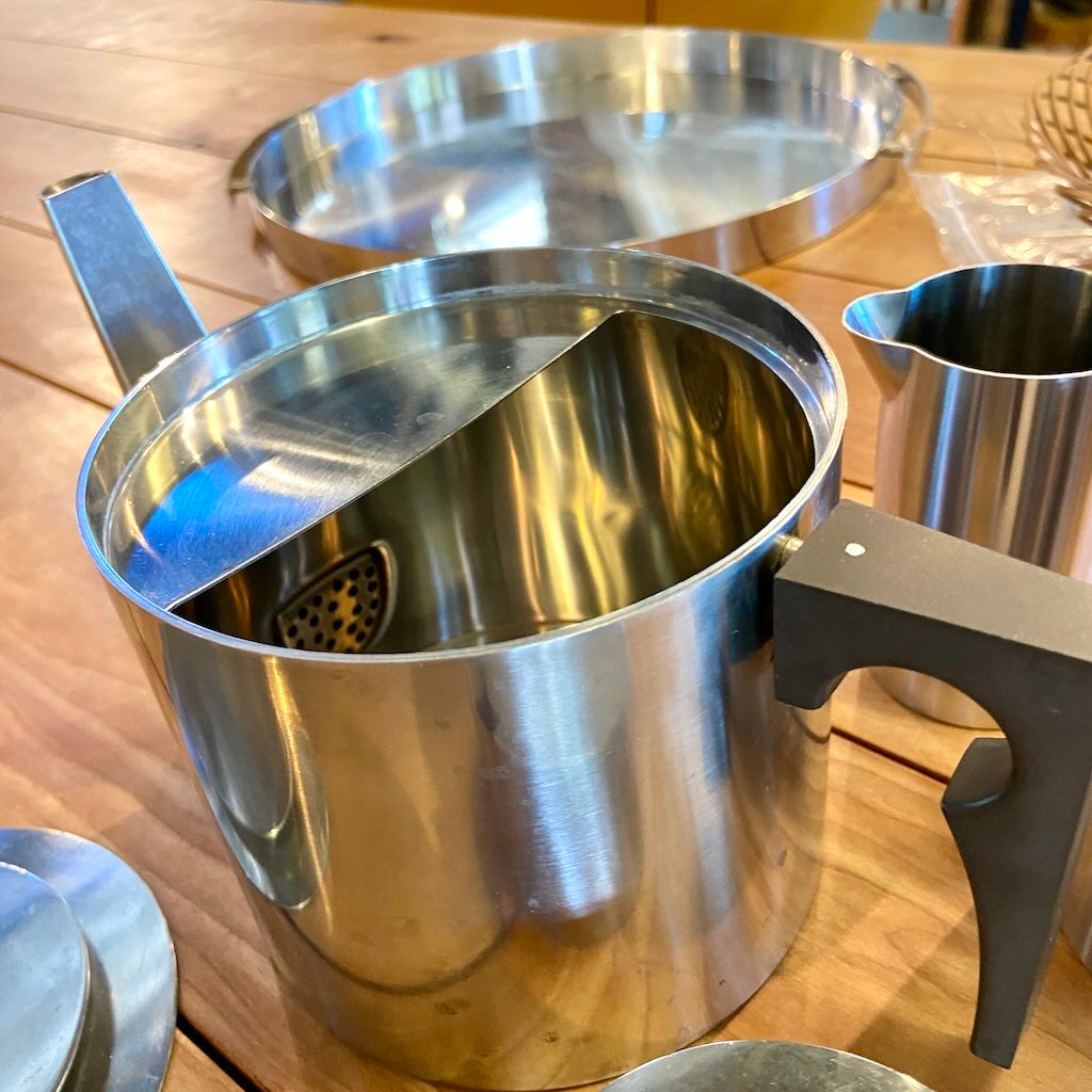 ステルトン / Stelton シリンダーライン AJ ティーポット&トレイ 5点セット アルネ・ヤコブセン