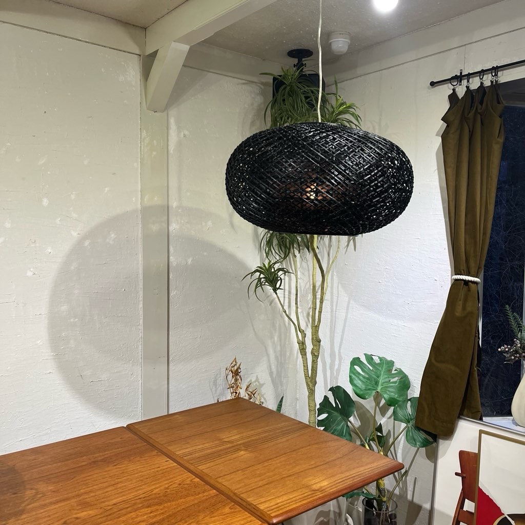 ラタンペンダントライト Mサイズ 和モダン アジアン 籐 照明 中古