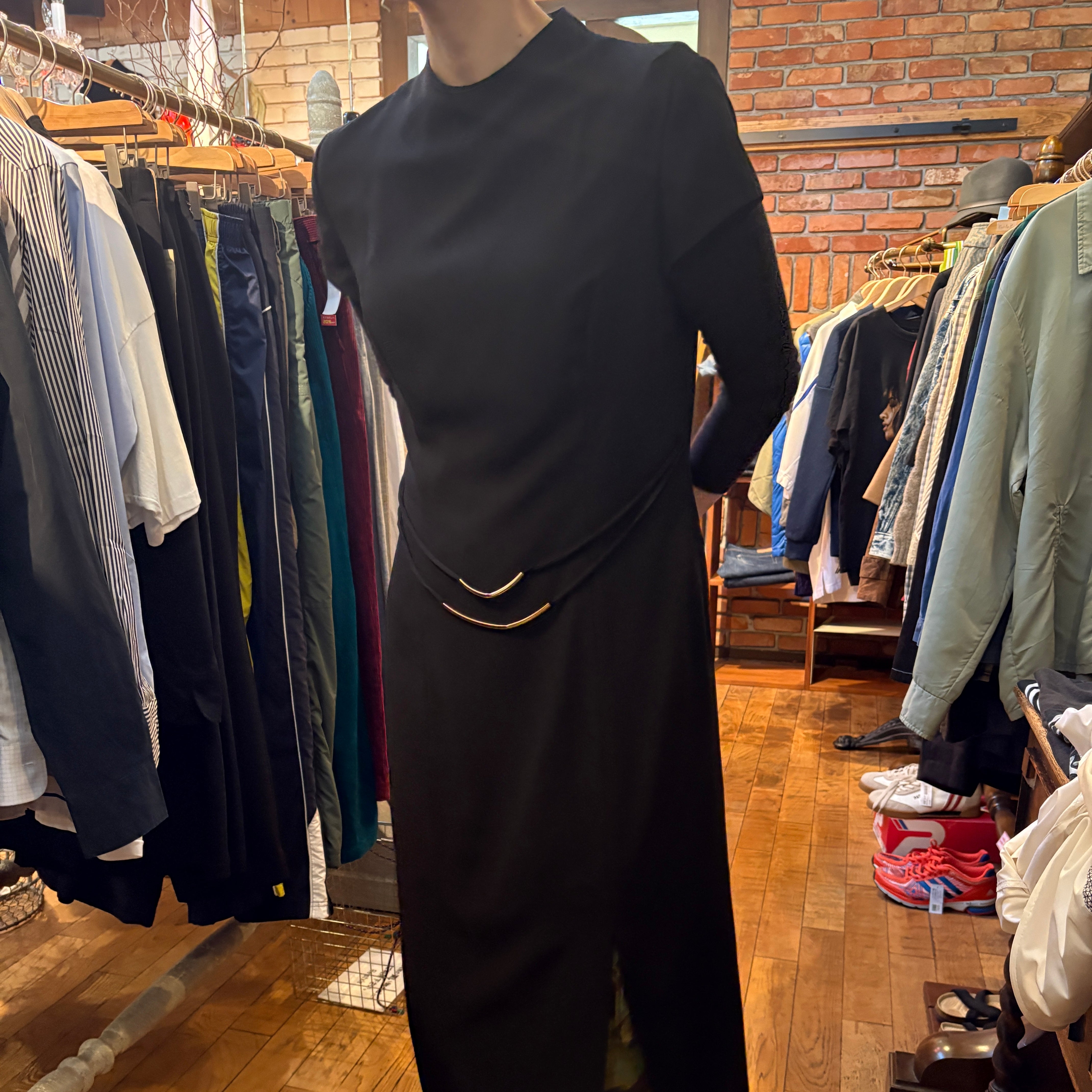 【古着】フォーマル スリット ワンピース ブラック レディース ヴィンテージ