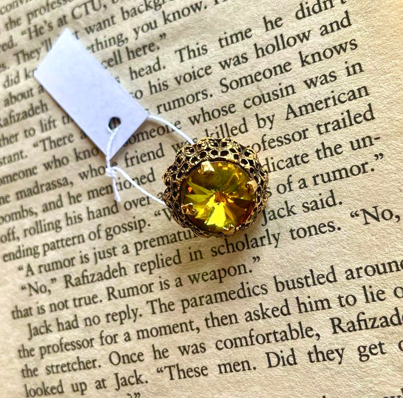 ロジェ・ジャン・ピエール / Roger Jean Pierre オートクチュールボタン【9】 クリスタル オレンジ アンティークボタン ヴィンテージボタン