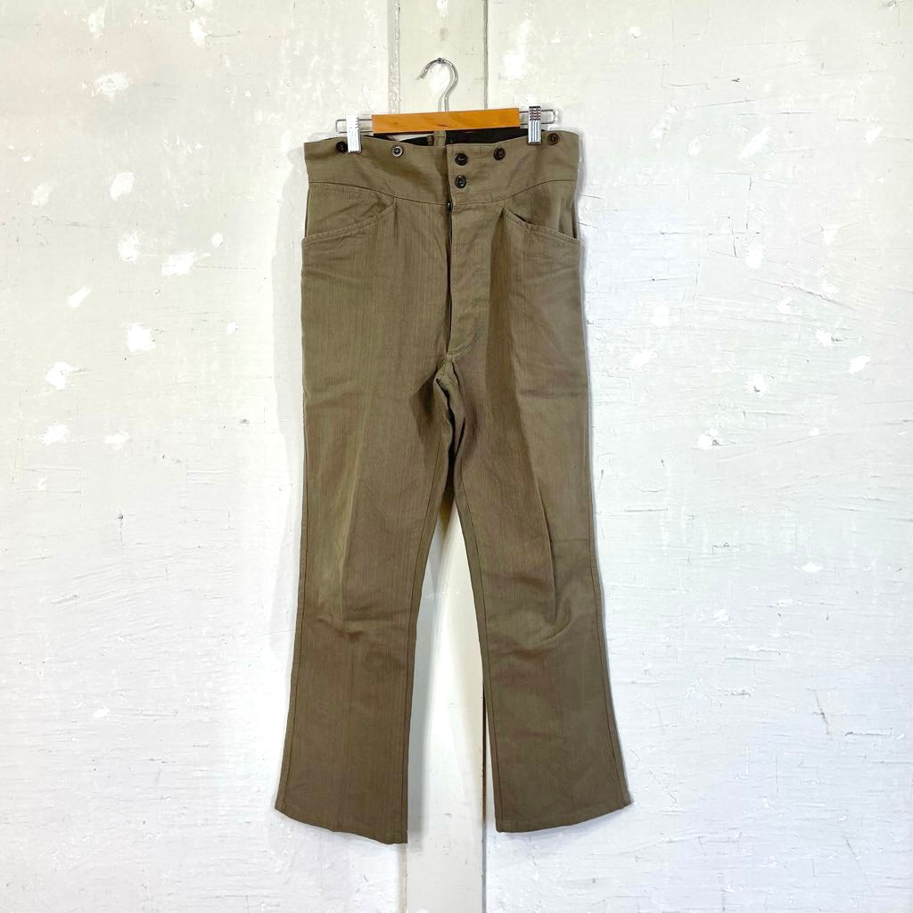 【古着】アナトミカ / ANATOMICA ストレートパンツ メンズ ミリタリーパンツ ワークパンツ シンチバック サスペンダーボタン フランス
