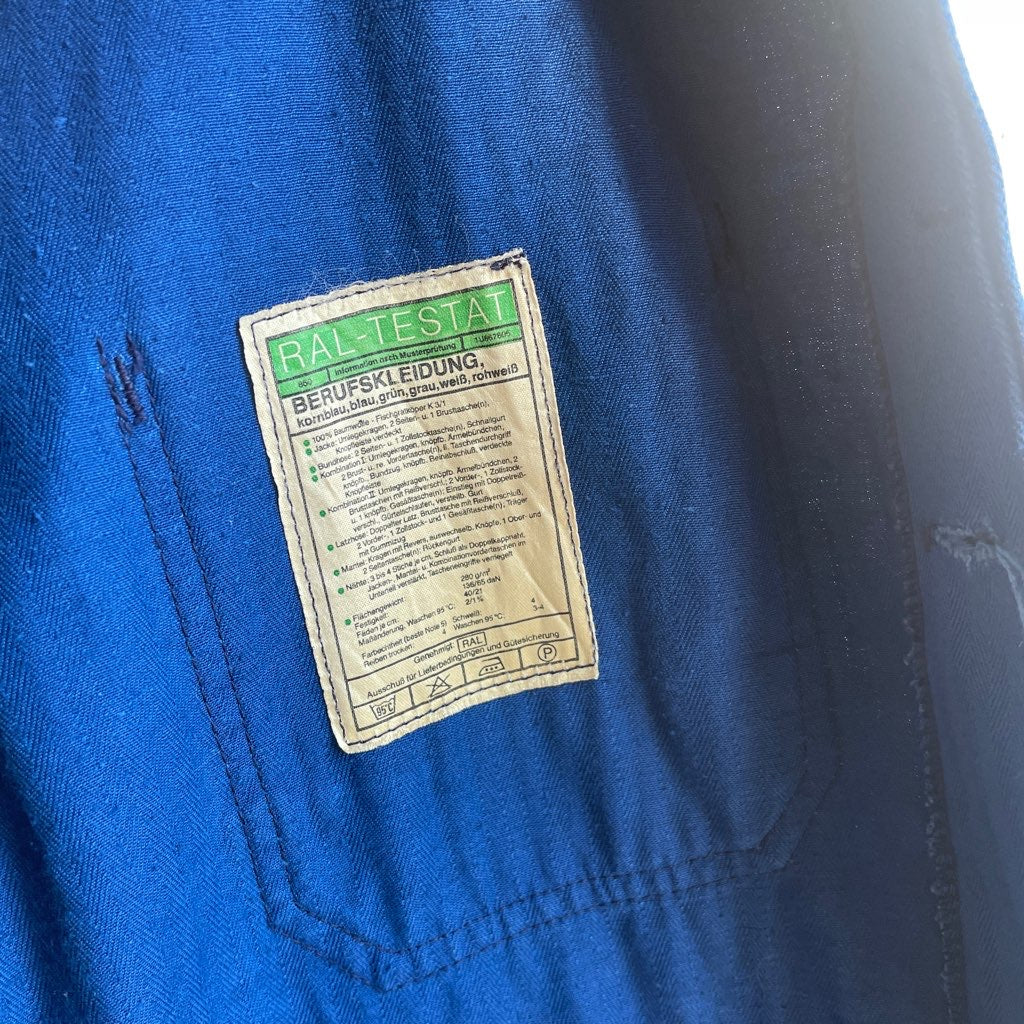 【古着】フランス ワークジャケット 70~80年代 ヘリンボーン ブルー メンズ ヴィンテージ