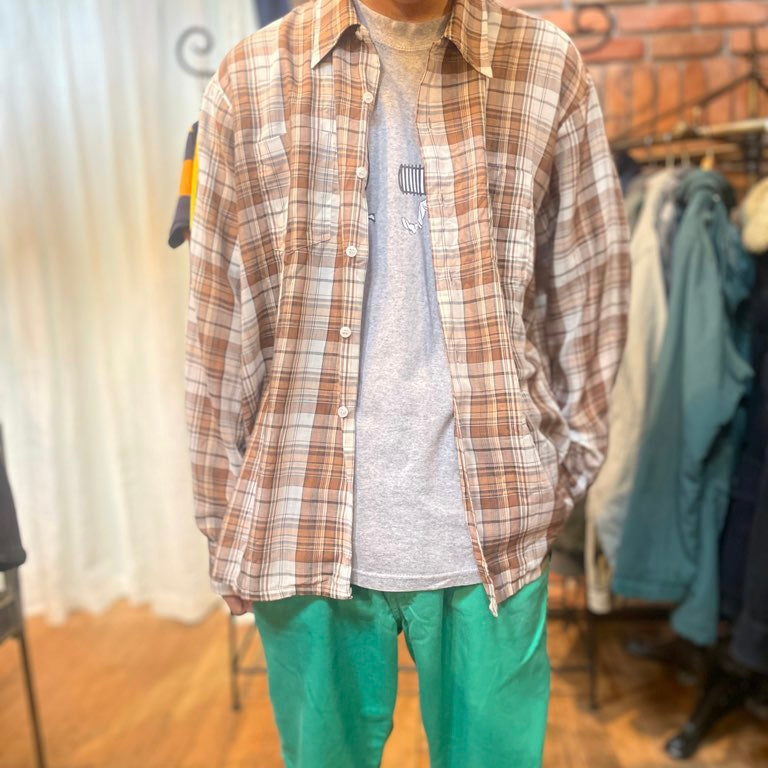 【古着】 JCペニー/JC PENNEY チェックシャツ 長袖シャツ 1980年代 ヴィンテージ