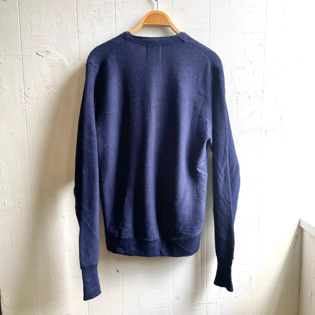 【古着】ブルーカーディガン 80-90年代 TG&Y ミドル丈 Vネック メンズ 青