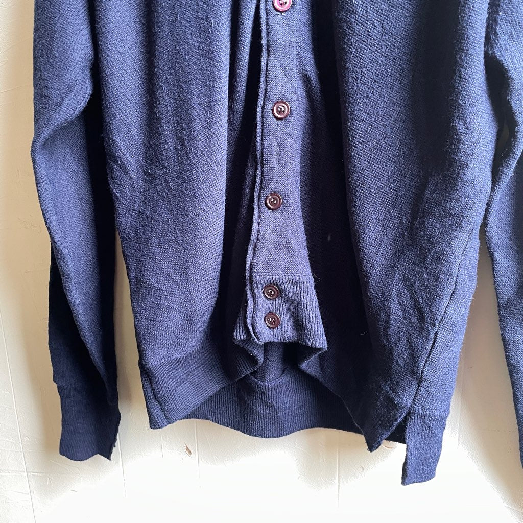 【古着】ブルーカーディガン 80-90年代 TG&Y ミドル丈 Vネック メンズ 青