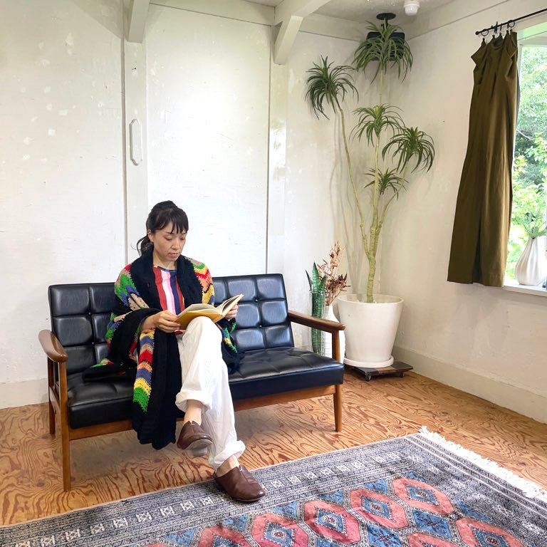 グラニーブランケット グラニーニット マルチカバー 手編み ブラック ヴィンテージ