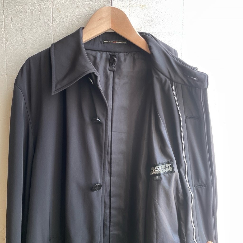 【古着】ゴルチエ オム オブジェ / Gaultier homme object ステンカラーコート メンズ ブラック Jean Paul GAULTIER