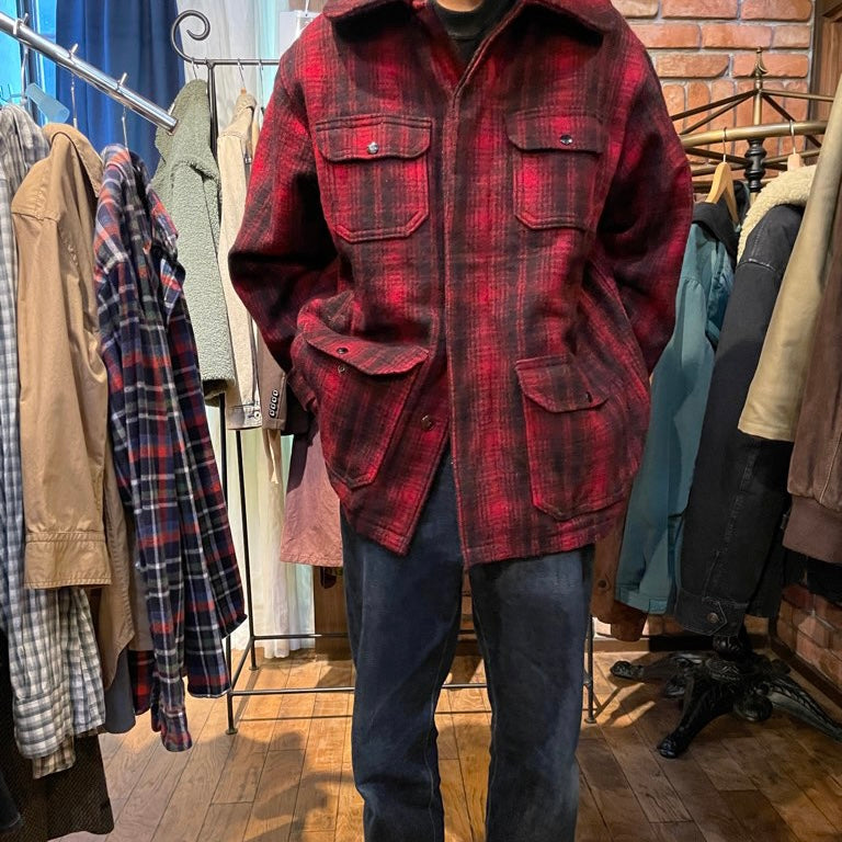 【古着】 60-70s ウールリッチ/WOOLRICH ハンティングジャケット 赤 バッファローチェック