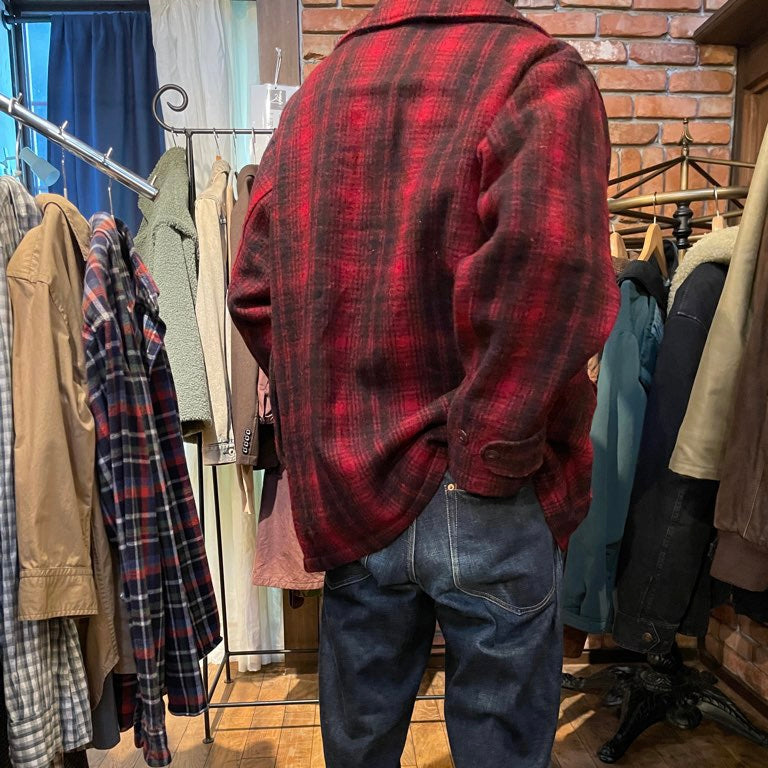 【古着】 60-70s ウールリッチ/WOOLRICH ハンティングジャケット 赤 バッファローチェック