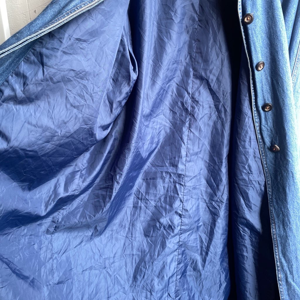 【古着】 コーデュロイ切り替え 比翼仕立て デニムコート