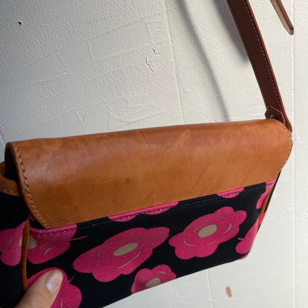 【古着】マリメッコ / marimekko ショルダーバッグ 花柄 革