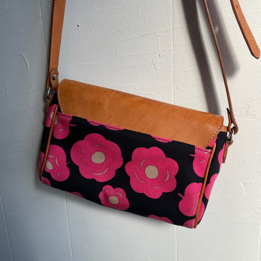 【古着】マリメッコ / marimekko ショルダーバッグ 花柄 革