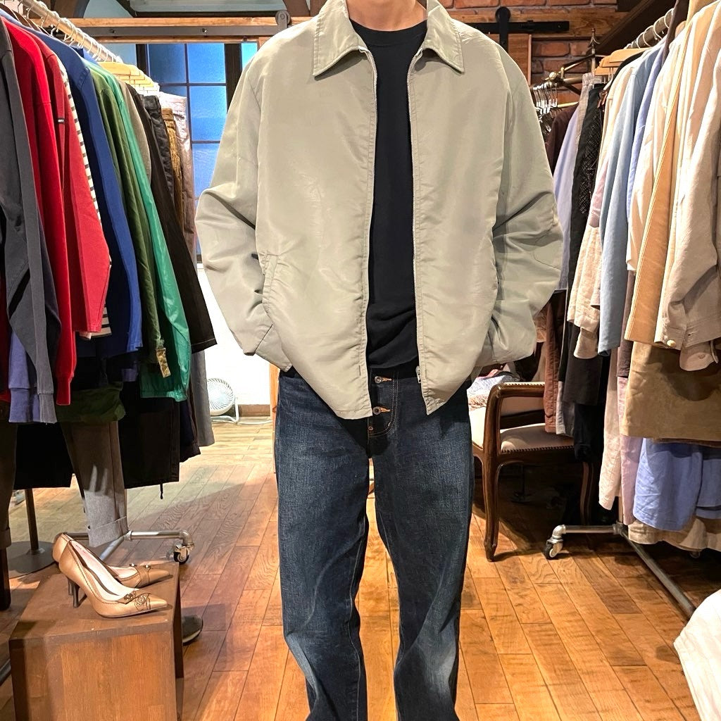 【古着】70s ナイロンジャケット グレー ACMEジッパー