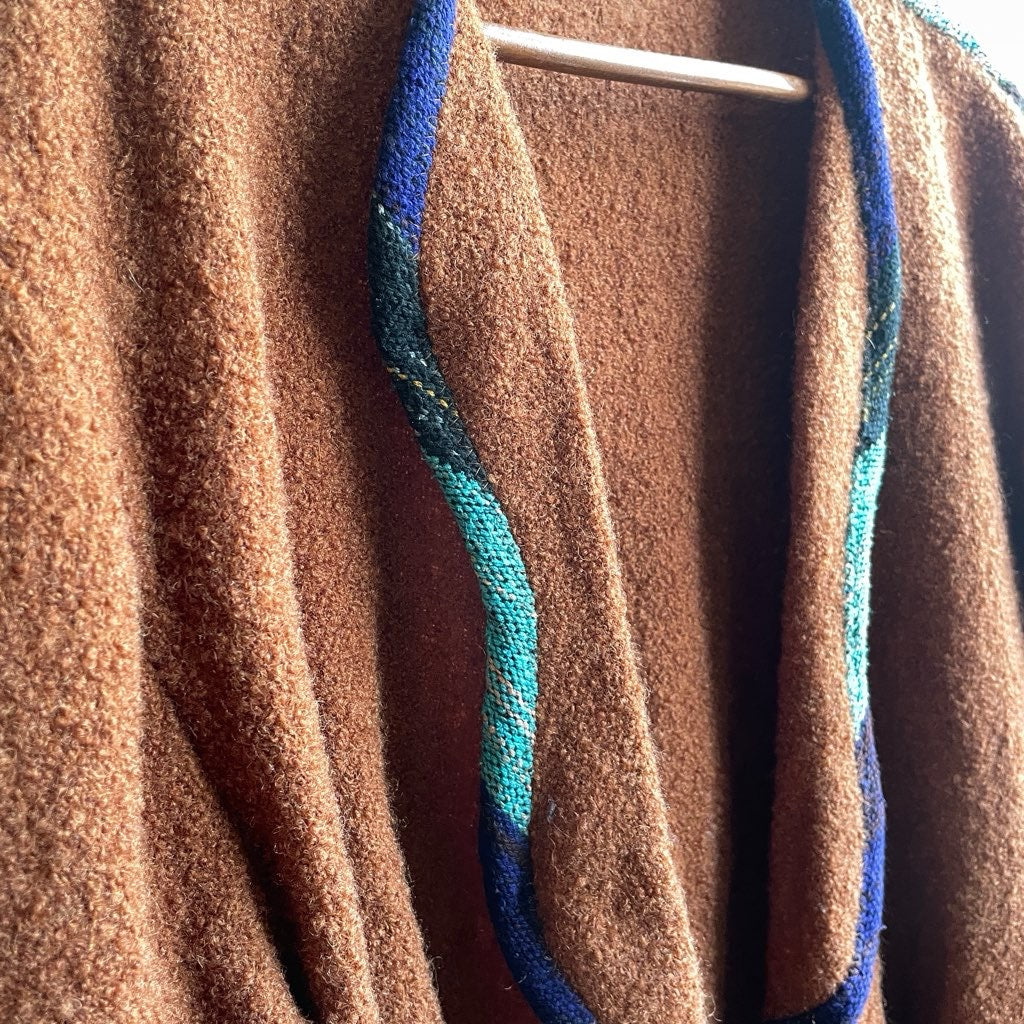 【古着】80s カラーライン ニットブルゾン レディース