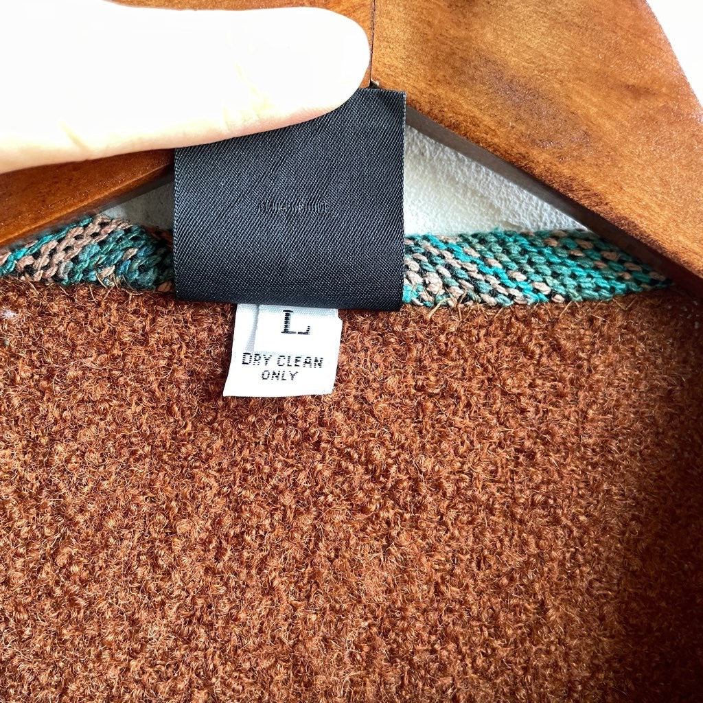 【古着】80s カラーライン ニットブルゾン レディース