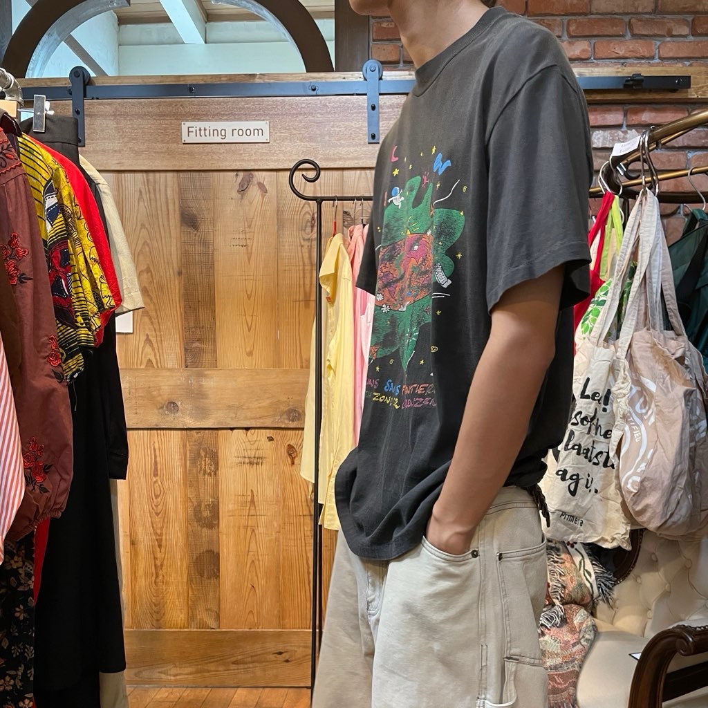 【古着】90s プリントTシャツ フェードブラック