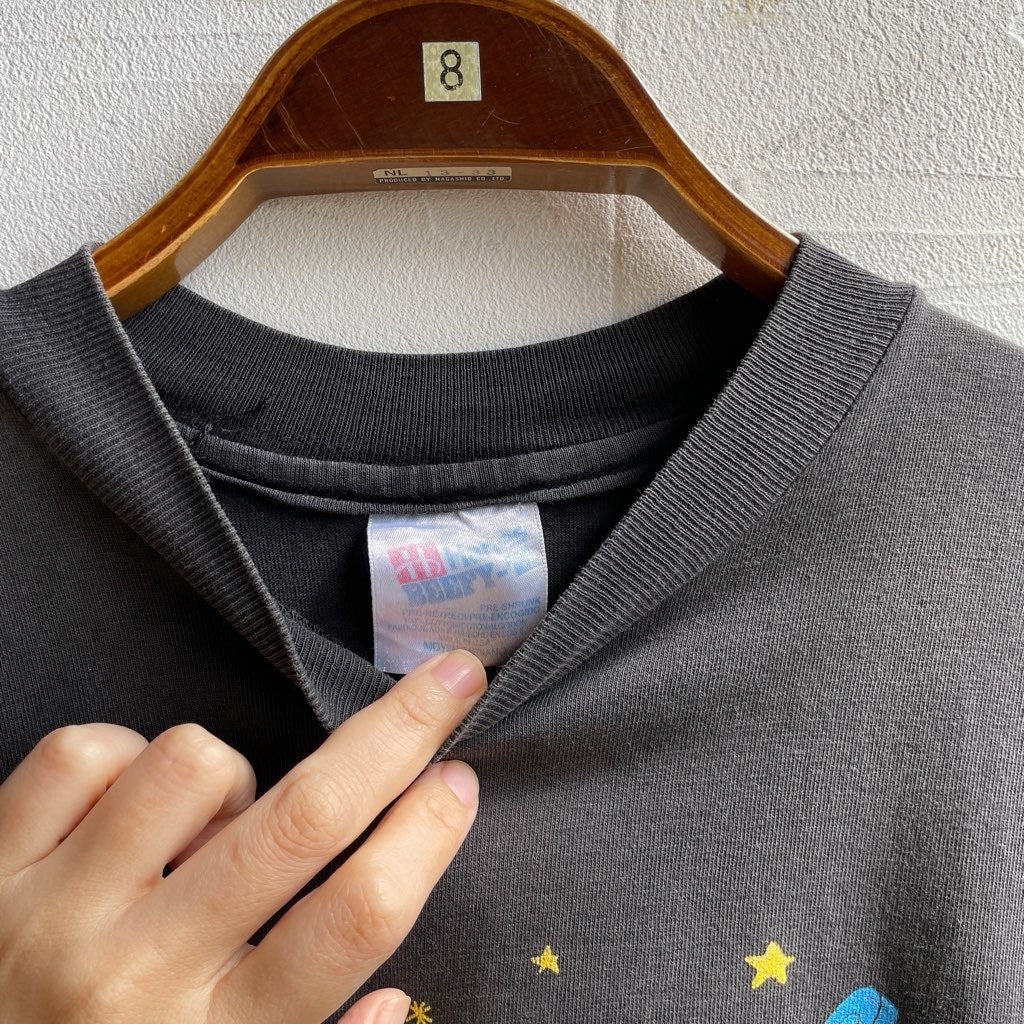 【古着】90s プリントTシャツ フェードブラック