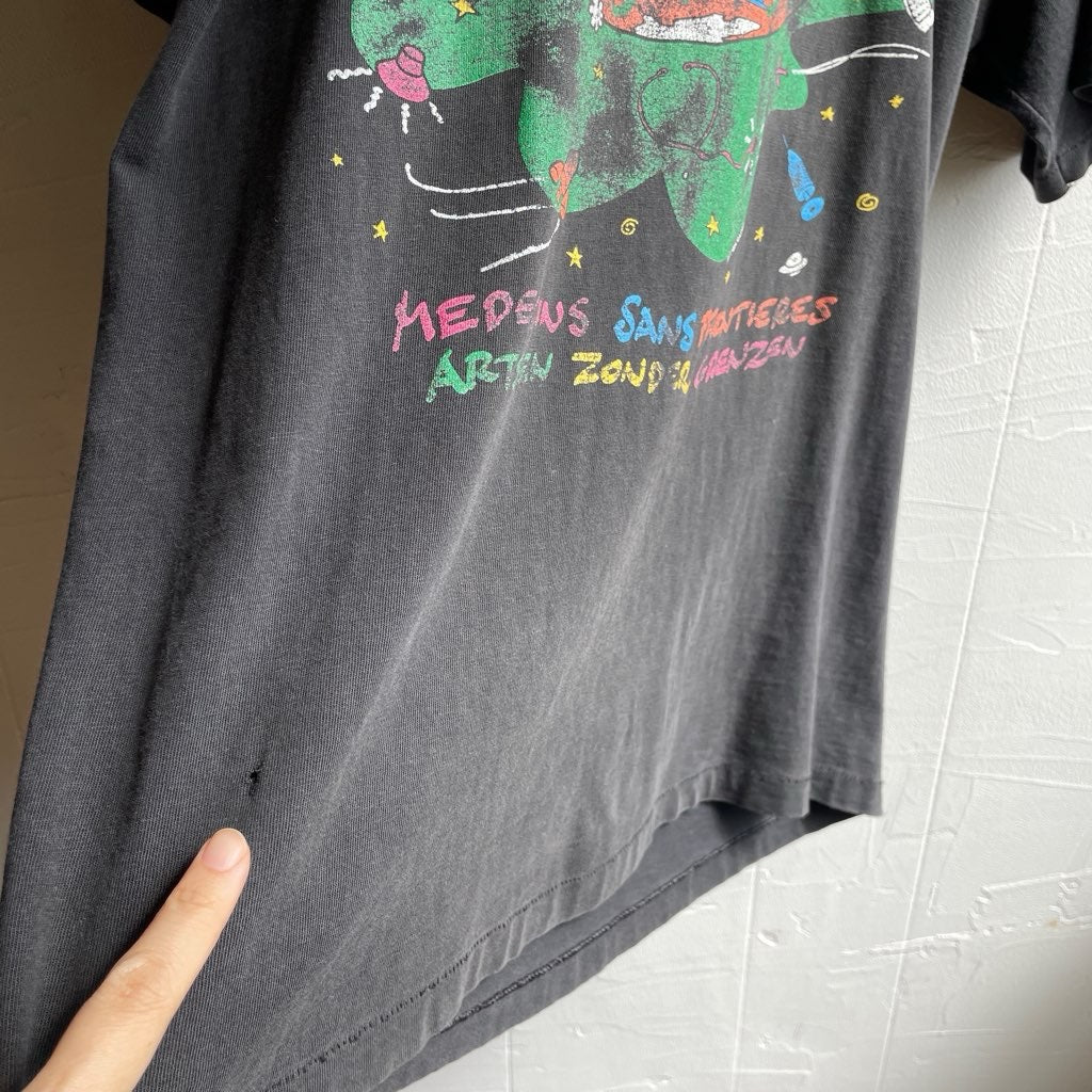 【古着】90s プリントTシャツ フェードブラック