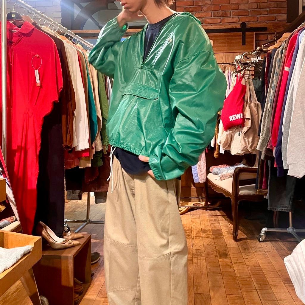 【古着】80s JCPenney The Fox アノラックパーカ グリーン ナイロン ハーフジップ