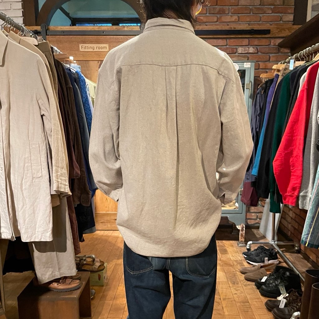 【古着】 ボックスシルエット プレーンシャツ スタンダード