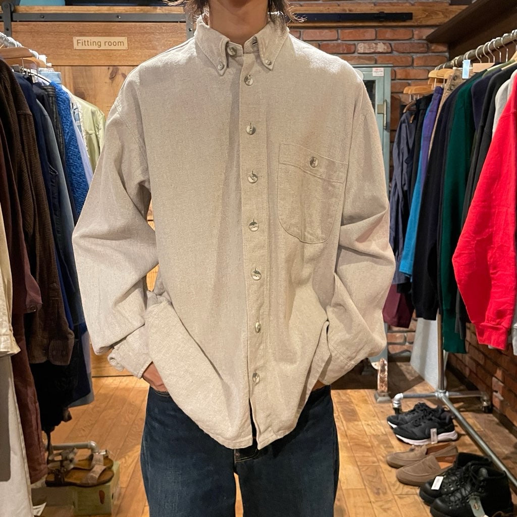 【古着】 ボックスシルエット プレーンシャツ スタンダード