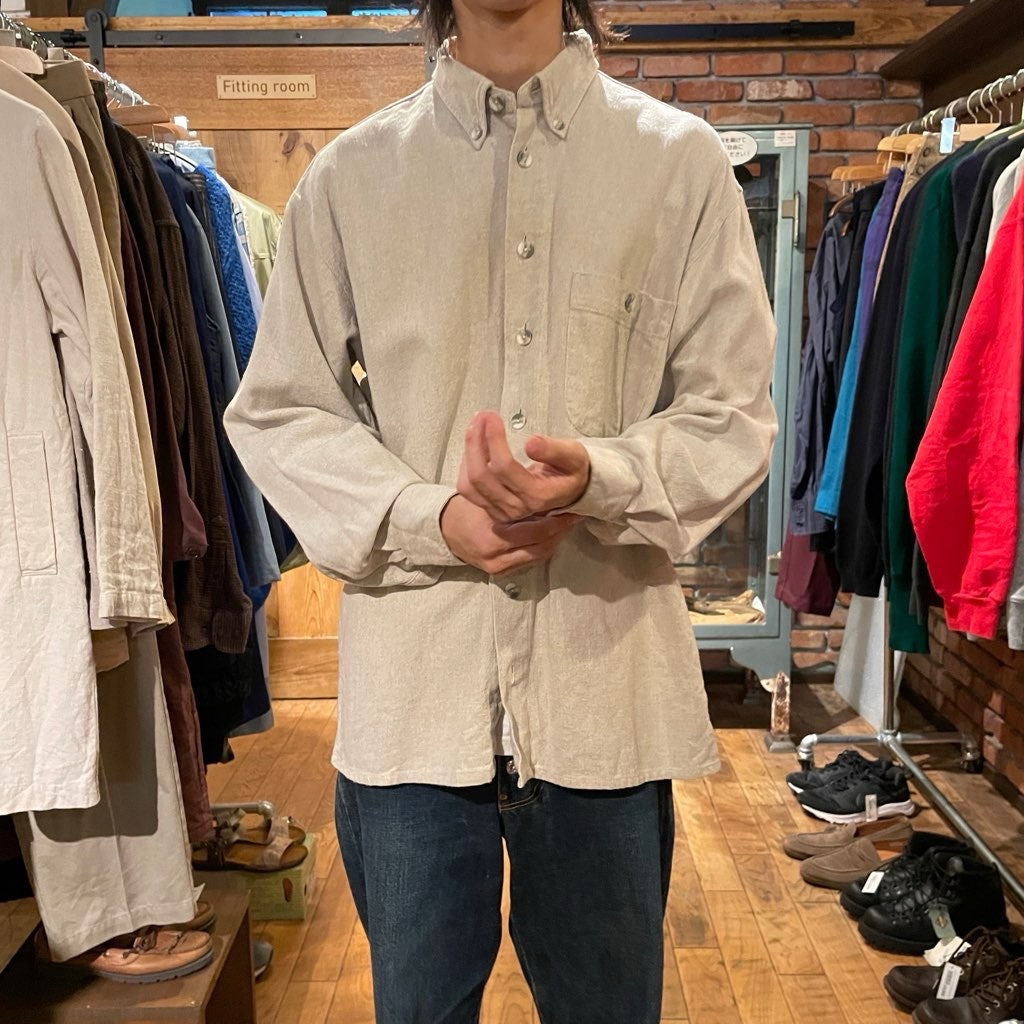 【古着】 ボックスシルエット プレーンシャツ スタンダード