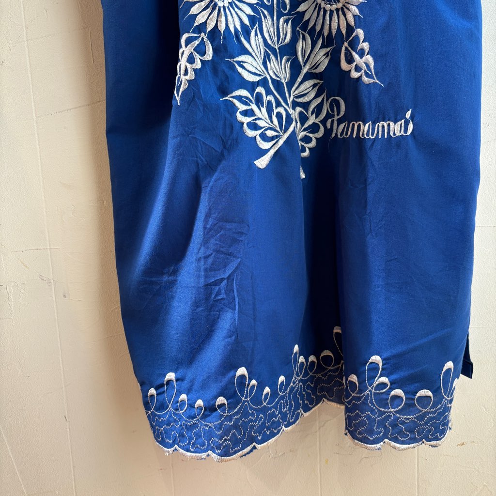 【古着】エスニック ワンピース レディース ブルー 刺繍
