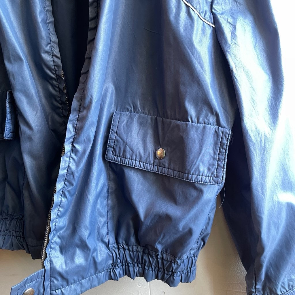 【古着】KRAS BRNO 80s チェコ軍 テックナイロンジャケット ヴィンテージ ブルー ジップアップパーカー ユーロ古着