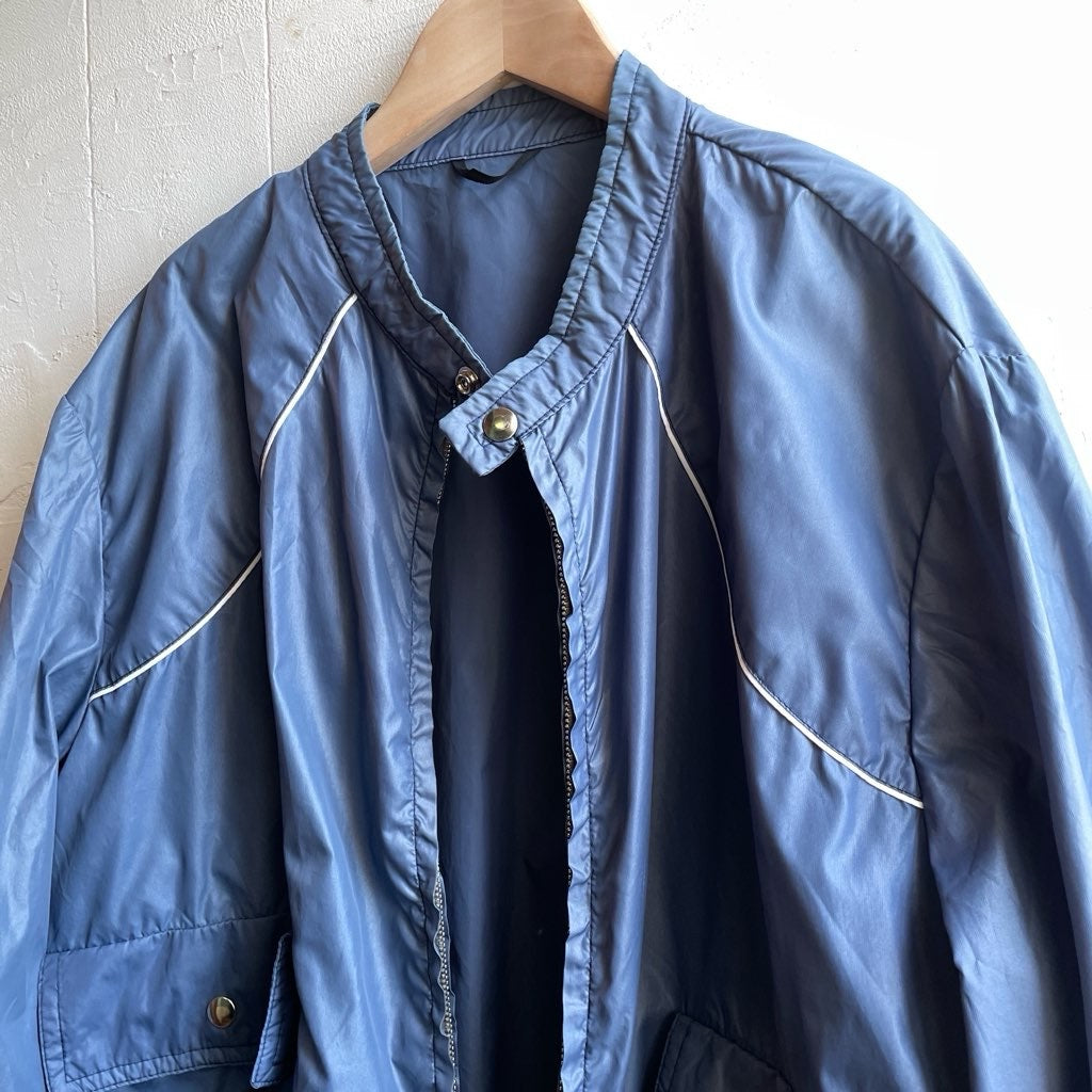 【古着】KRAS BRNO 80s チェコ軍 テックナイロンジャケット ヴィンテージ ブルー ジップアップパーカー ユーロ古着