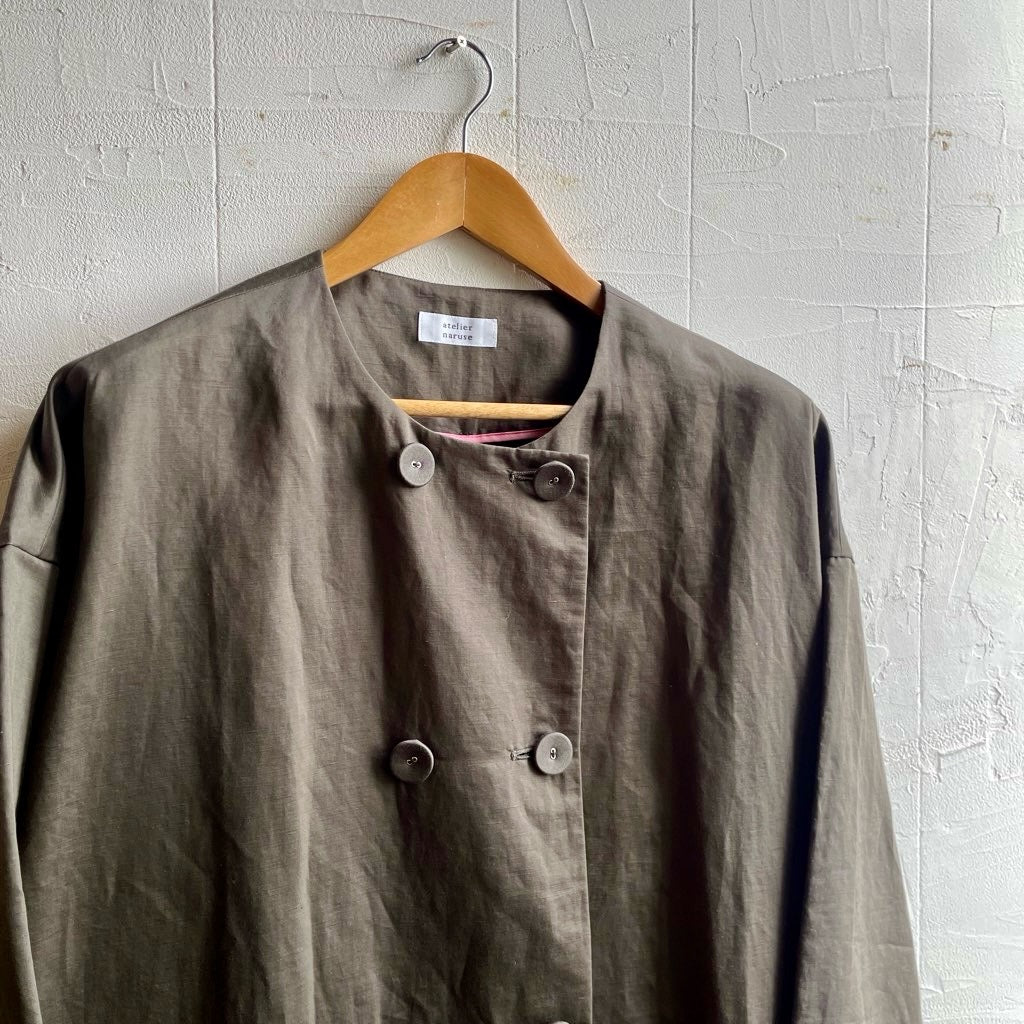 【古着】アトリエナルセ / atelier naruse ダブルボタンスプリングコート / W button spring coat チャコール / charcoal