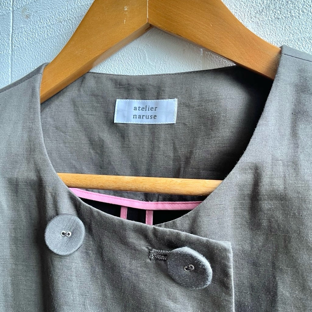 【古着】アトリエナルセ / atelier naruse ダブルボタンスプリングコート / W button spring coat チャコール / charcoal