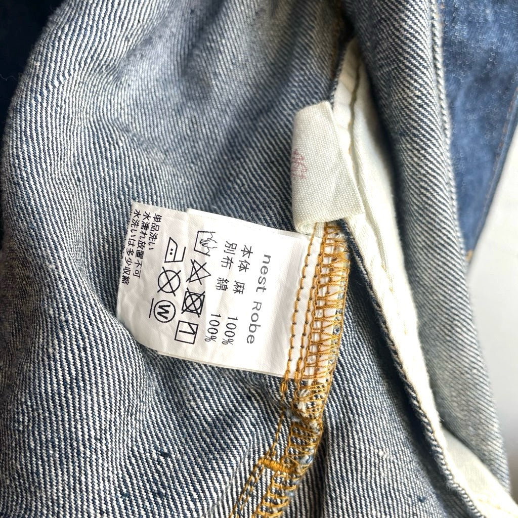 【古着】ネストローブ / nest Robe リネンデニムジャケット 麻ジャケット