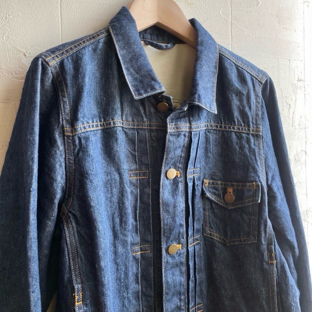 【古着】ネストローブ / nest Robe リネンデニムジャケット 麻ジャケット