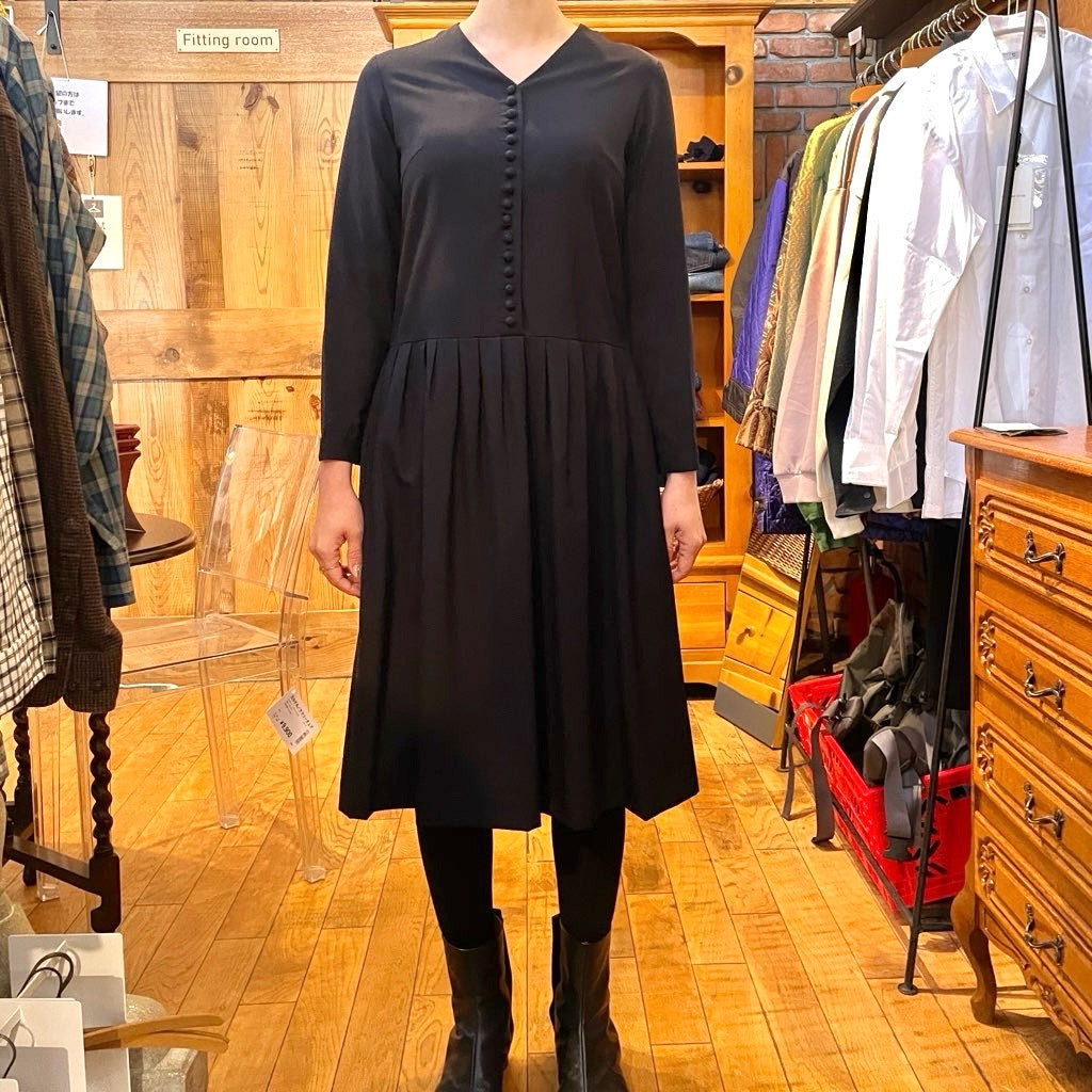 【古着】アトリエナルセ / atelier naruse クルミボタン フォーマルワンピース ブラック オケージョンワンピース
