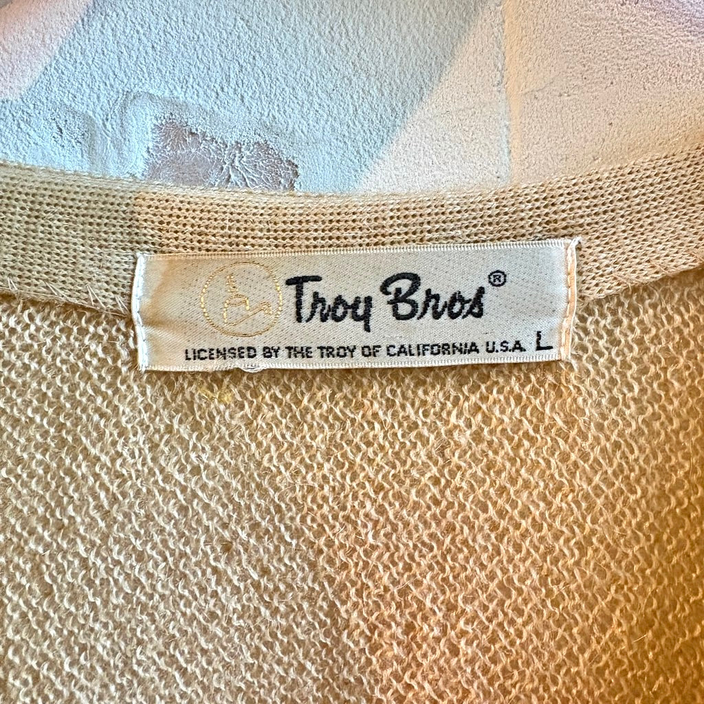 【古着】80's Troy Bros カーディガン ウール ベージュ