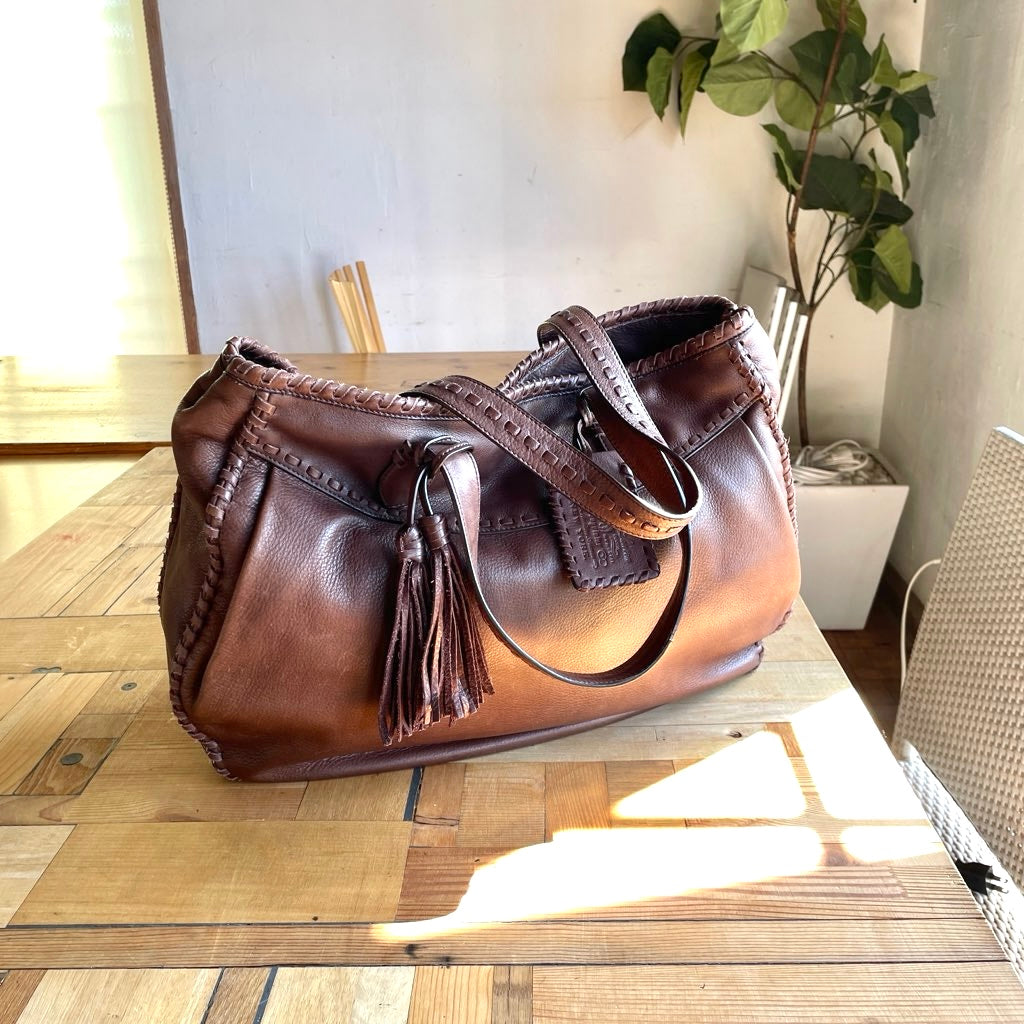 【古着】 ラルフローレン / RALPH LAUREN レザーバッグ トートバッグ 保存袋付き