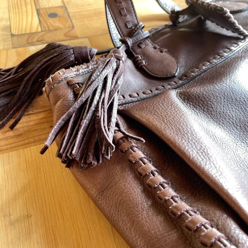 【古着】 ラルフローレン / RALPH LAUREN レザーバッグ トートバッグ 保存袋付き