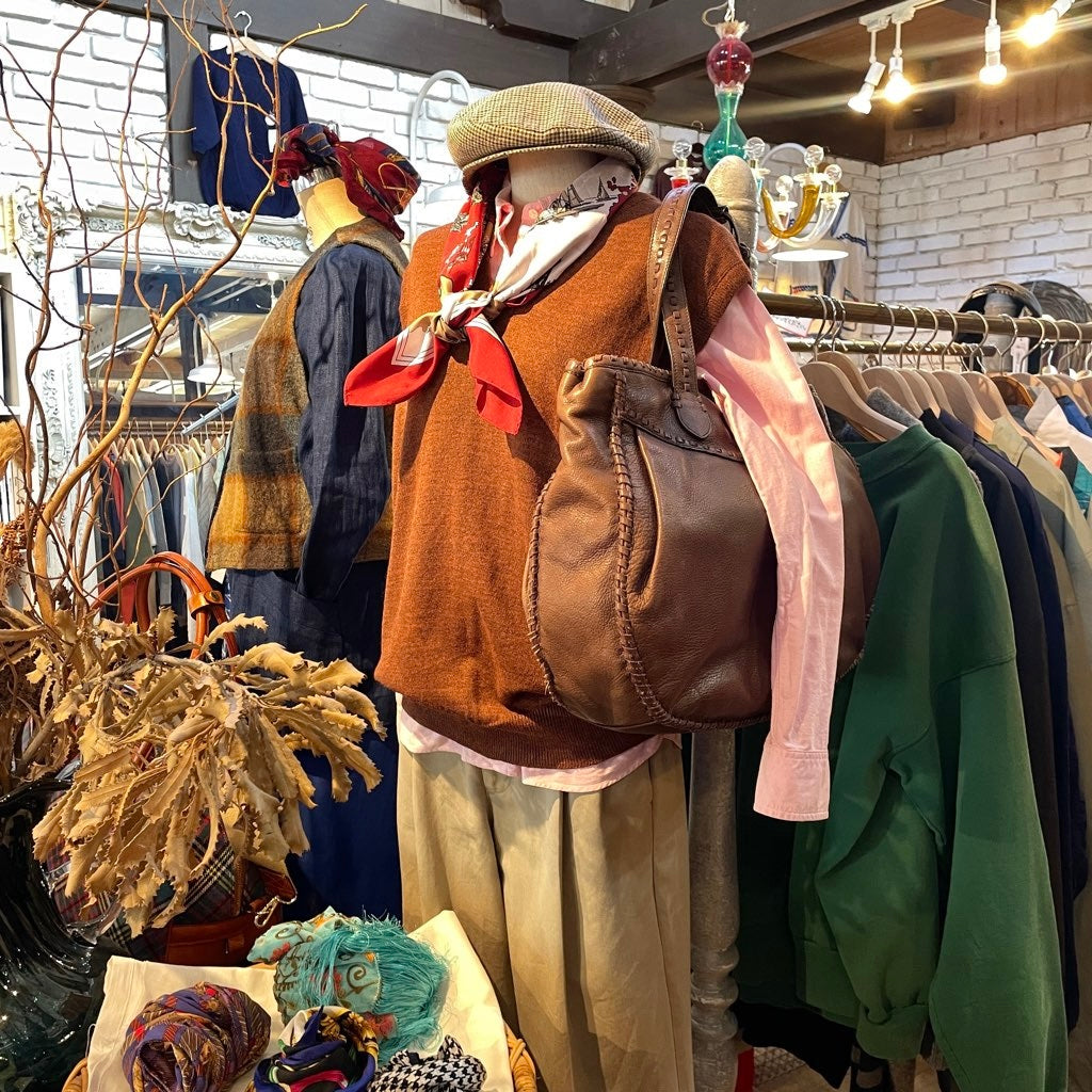 【古着】 ラルフローレン / RALPH LAUREN レザーバッグ トートバッグ 保存袋付き