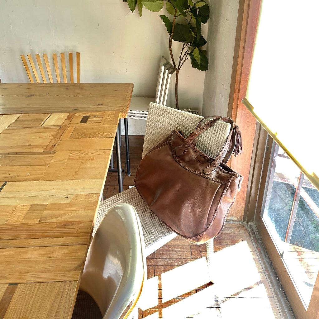 【古着】 ラルフローレン / RALPH LAUREN レザーバッグ トートバッグ 保存袋付き