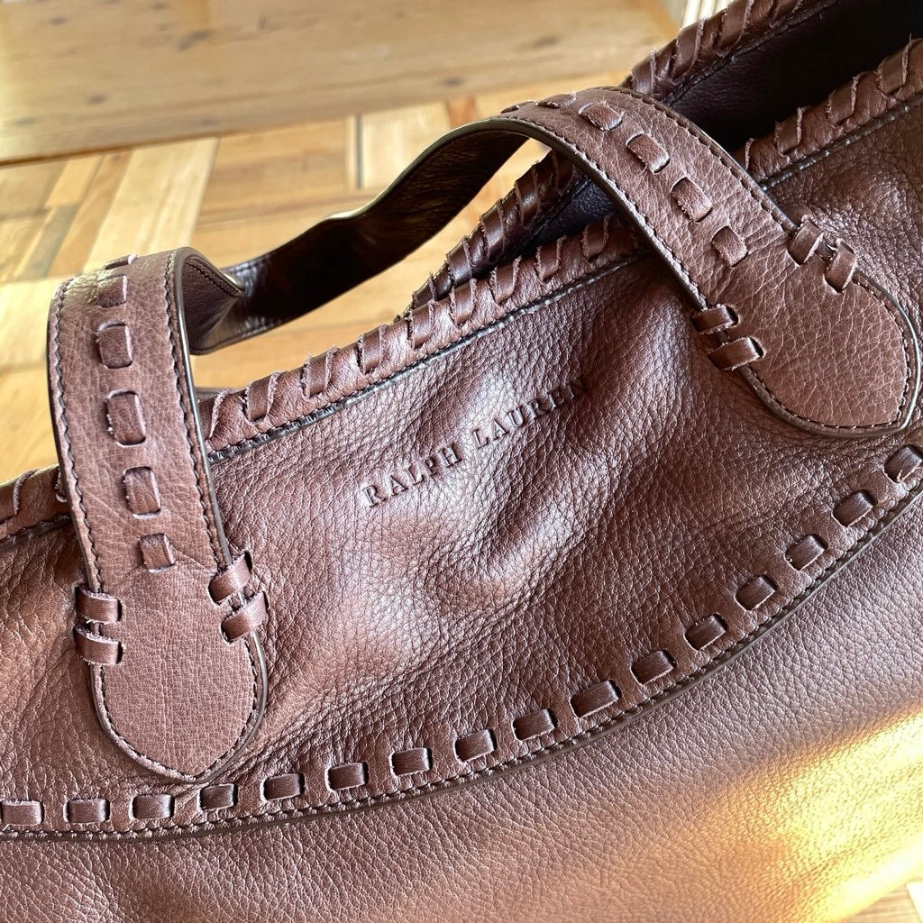 【古着】 ラルフローレン / RALPH LAUREN レザーバッグ トートバッグ 保存袋付き