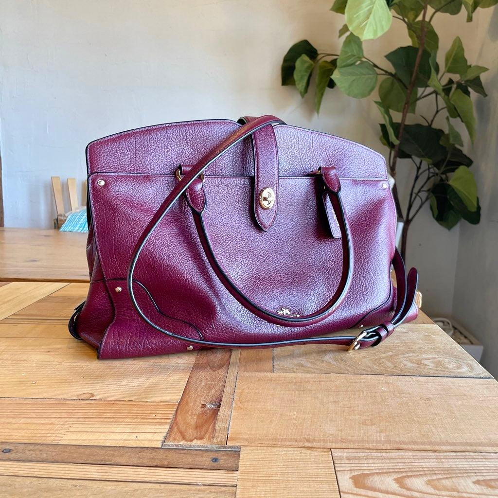 【古着】コーチ / COACH マーサーサッチェル 2WAYバッグレザーバッグ ボルドー ハンドバッグ ショルダーストラップ付