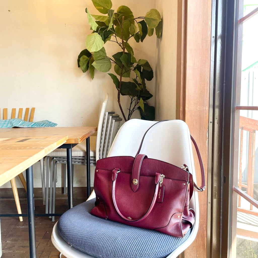 【古着】コーチ / COACH マーサーサッチェル 2WAYバッグレザーバッグ ボルドー ハンドバッグ ショルダーストラップ付