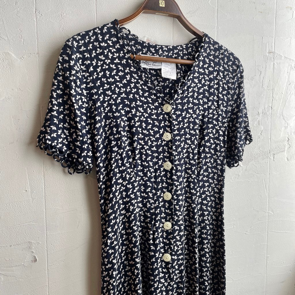 【古着】80s ヴィンテージ フラワーパターン ワンピース レディース 花柄